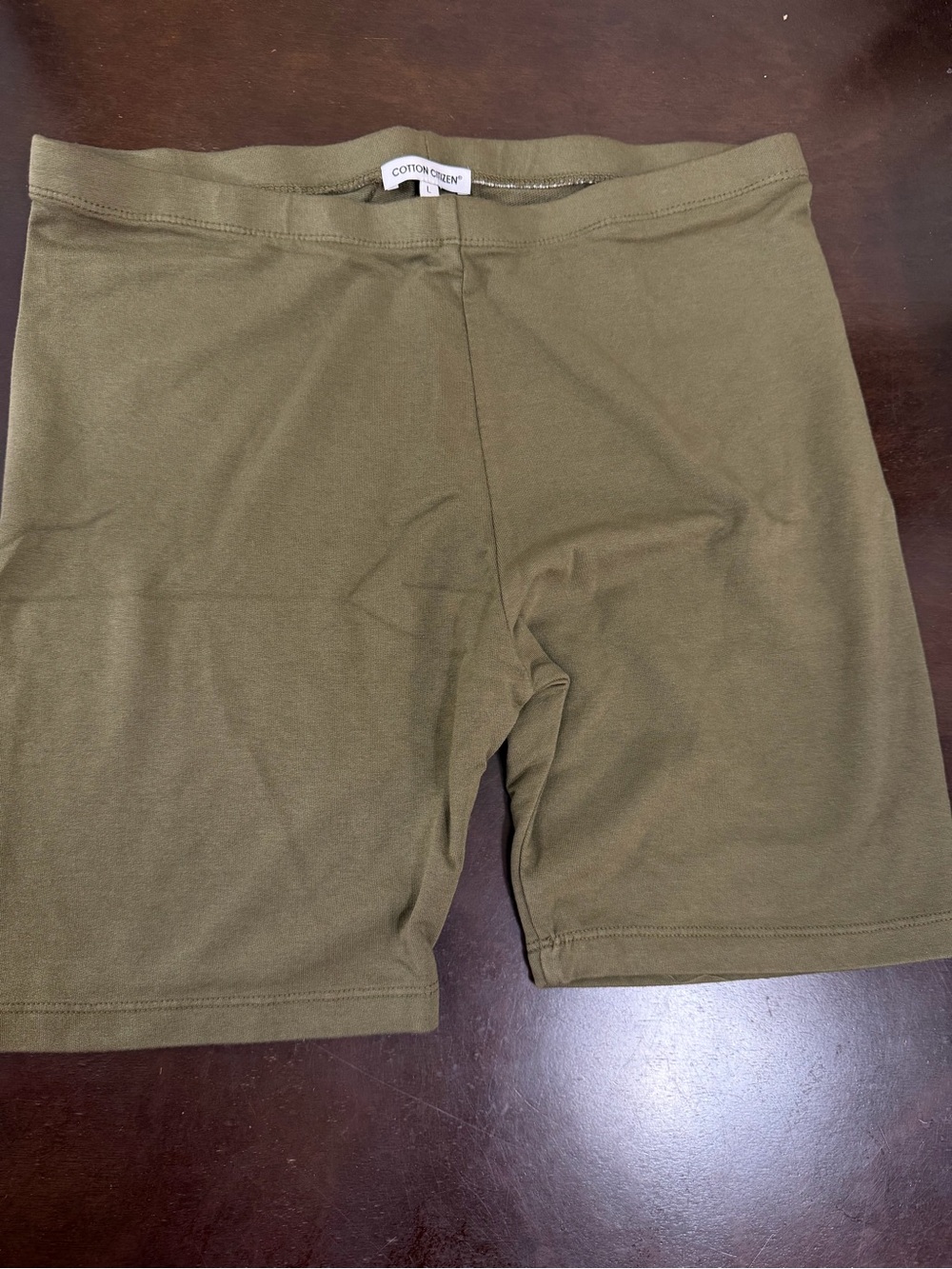 Cotton Citizen Siena Biker Short Women’s Large Fern Green Stretch Shorts 0493